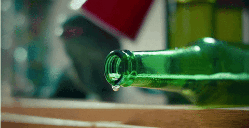 Green Beer Glass Bottle Drip GIF