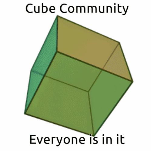 Green Brown Cube Saying Cube Community Everyone Is In It