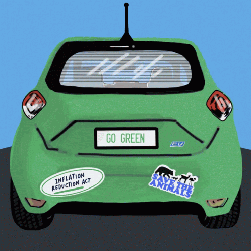 Green Car With Go Green Stickers