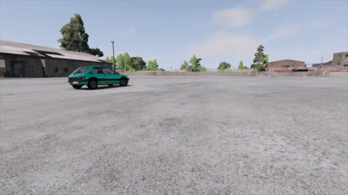 Green Car With License Plate RXP Fougeo GIF