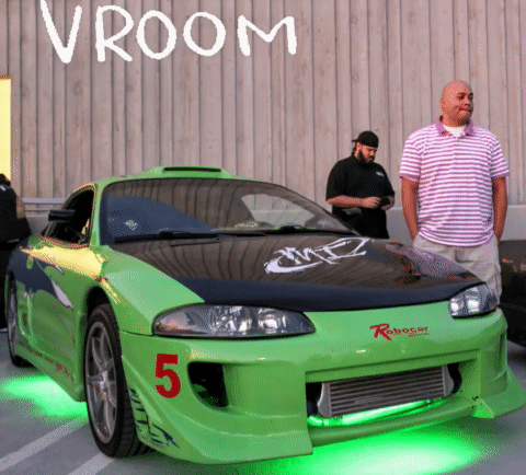 Green Car With Number 5 on Front