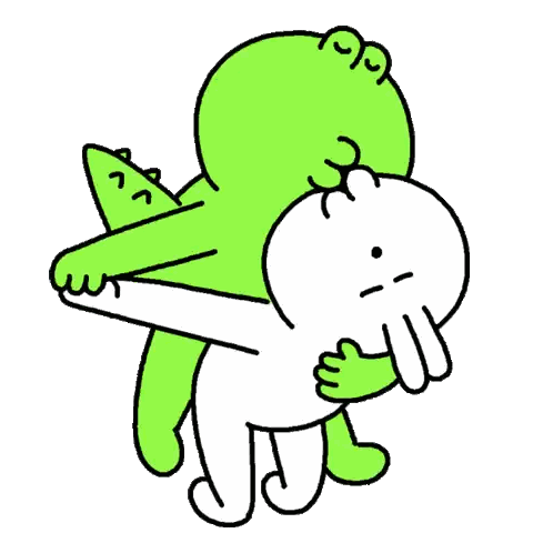 Green Cartoon Carrying White Cartoon