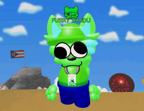 Green Cartoon Character Furry Bandu