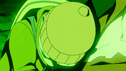 Green Cartoon Character Lying Head Down GIF