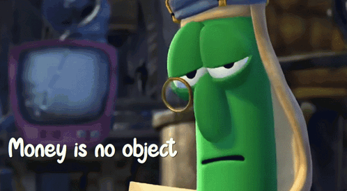 Green Cartoon Character Money Is No Object