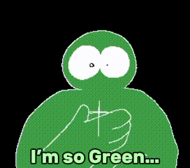 Green Cartoon Character Saying I'm So Green GIF