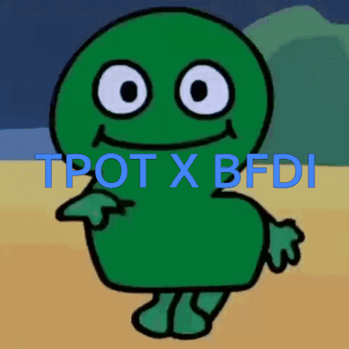Green Cartoon Character Tpot X Bfdi