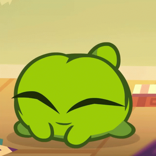 Green Cartoon Character White Eye Black Nose
