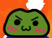 Green Cartoon Character With Angry Face
