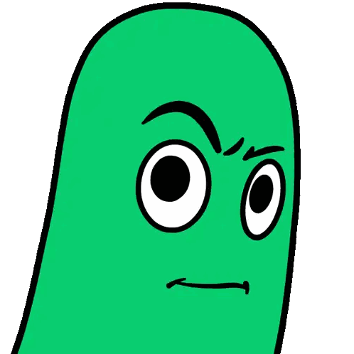 Green Cartoon Character With Big Eyes