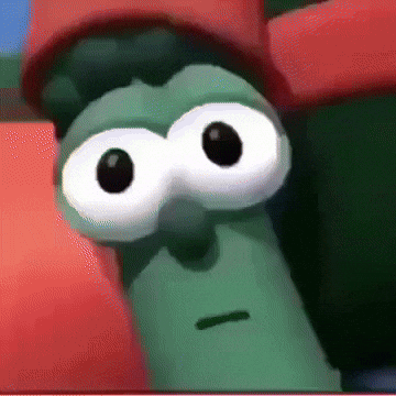 Green Cartoon Character with Big Eyes