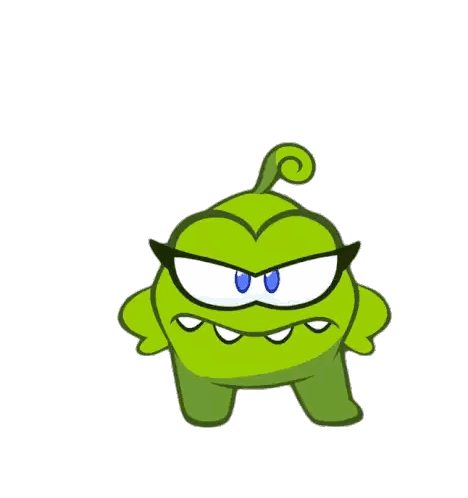 Green Cartoon Character with Glasses and Swirl