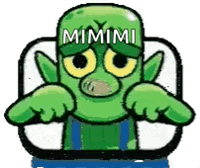 Green Cartoon Character With Mimi On Hat