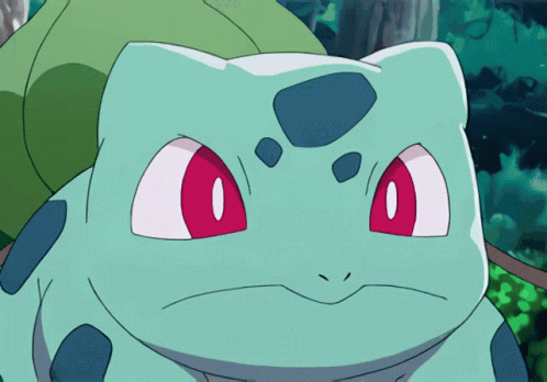 Green Cartoon Character With Red Eyes And Blue Spot GIF