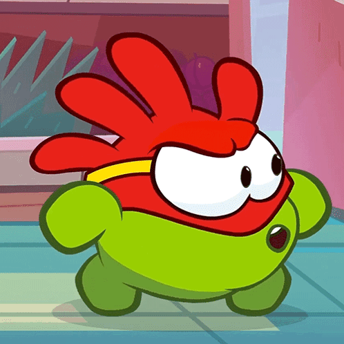 Green Cartoon Character With Red Hair And Yellow Headband GIF