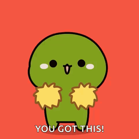 Green Cartoon Character With Yellow Star And You Got This GIF