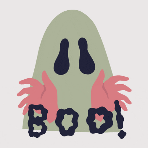 Green Cartoon Ghost Booo GIF