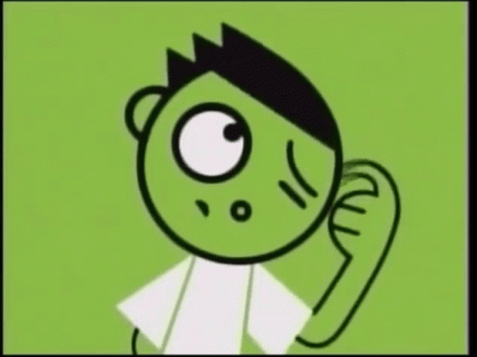 Green Cartoon Guy Head Scratch GIF