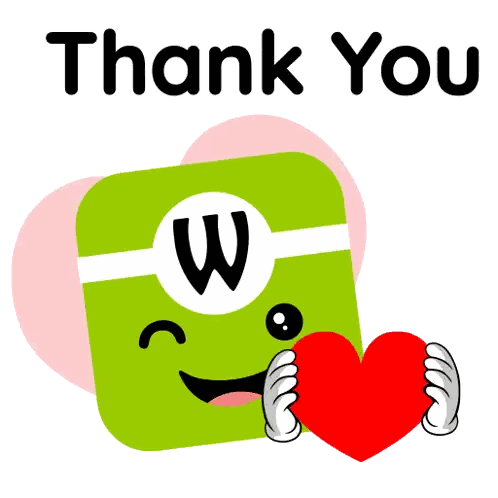 Green Cartoon Holding Heart Thank You