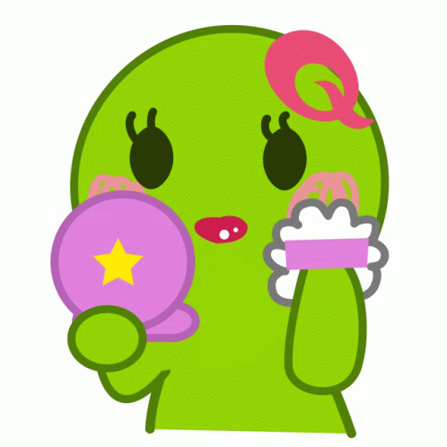 Green Cartoon Puts Powder GIF