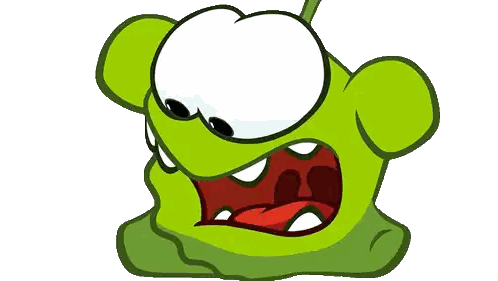 Green Cartoon With Big Mouth and Sharp Teeth