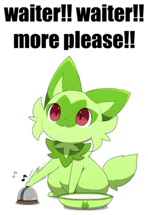 Green Cat Holding Bell Waiter Please