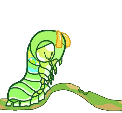 Green Caterpillars With Heart