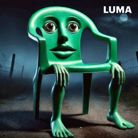 Green Chair With Face and Legs