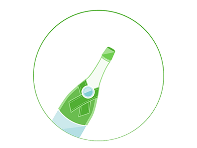 Green Champagne Popping Animation GIF