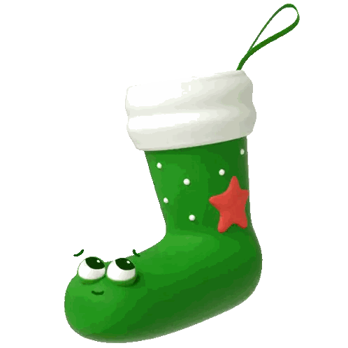 Green Christmas Stocking With Gifts And Candy Canes