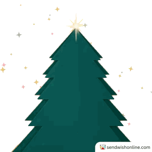 Green Christmas Tree Happy Holiday
