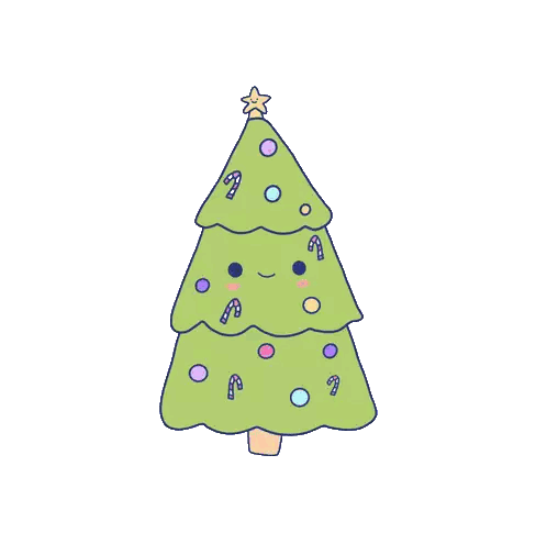 Green Christmas Tree with Candy Canes and Star