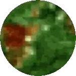 Green Circle Red Border Pixel Art