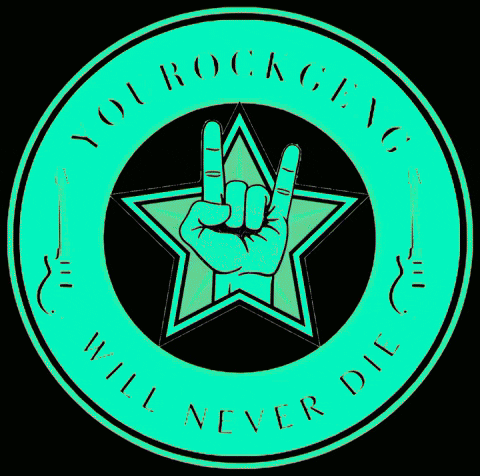 Green Circle Rock Hand Sign You Rocking Will Never Die