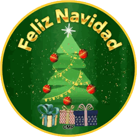 Green Circle With Christmas Tree