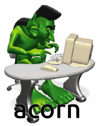 Green Creature Searching Acorn GIF