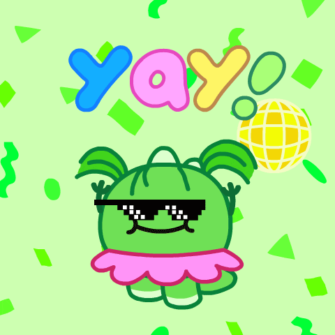 Green Dancing Dino Wear Pixelated Glasses Swirling GIF