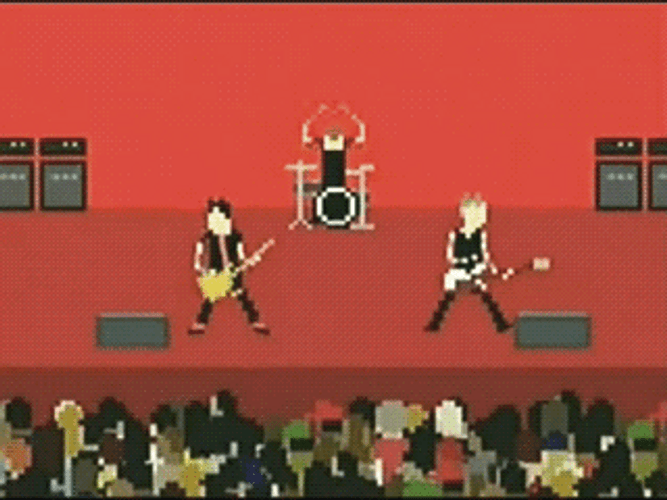 Green Day Concert Pixel Art GIF 