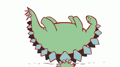 Green Dinosaur Laying On Back GIF