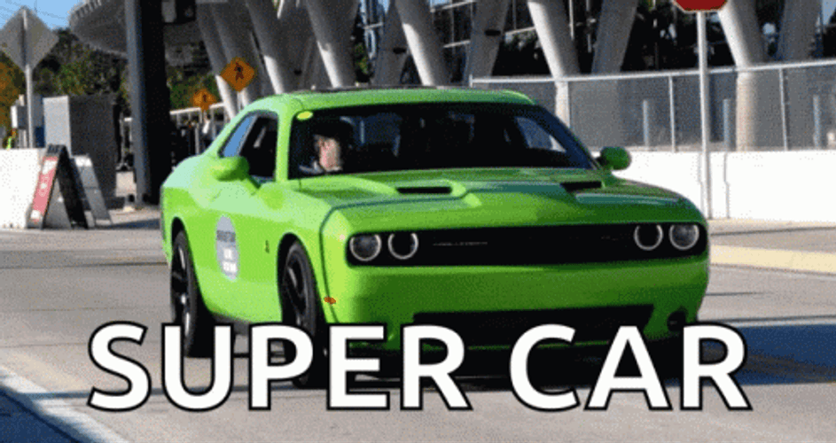 Green Dodge Super Car GIF