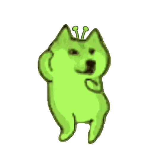 Green Dog Wearing Crown