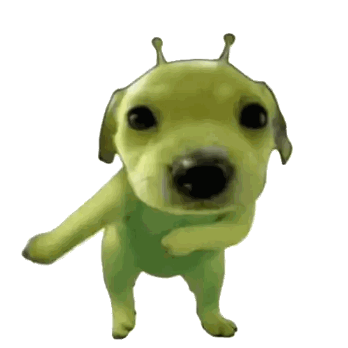 Green Dog with Antennas Standing