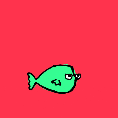 Green Doodle Pufferfish GIF