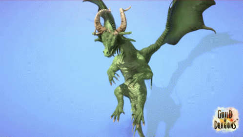 Green Dragon Flying With Guild Of Dragons