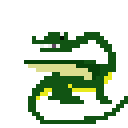 Green Dragon Pixel Cartoon GIF