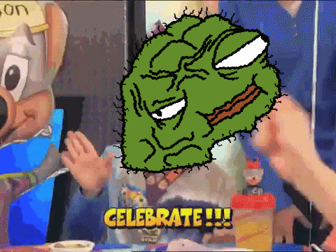 Green Face with Yellow Celebrate