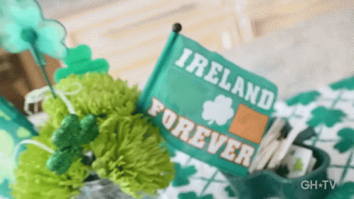 Green Flag Saying Ireland Forever GIF