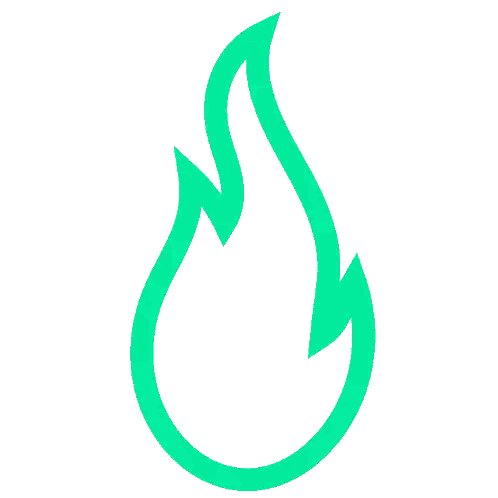 Green Flame With Leaf