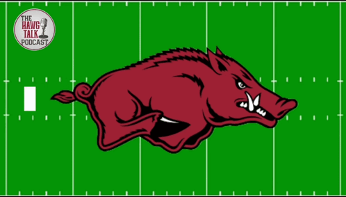 Green Football Field With Hawg Talk Podcast Logo