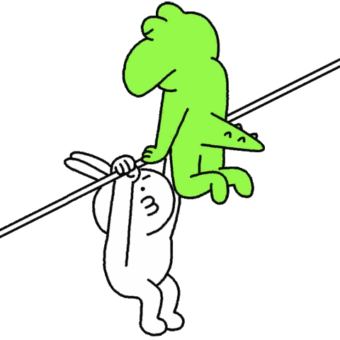 Green Frog and White Rabbit Kissing